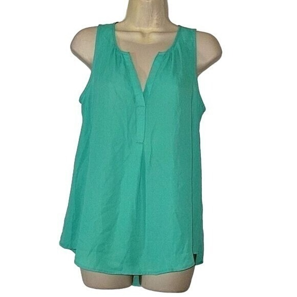 Candies Sleeveless Top Blouse V-Neck Casual Tank Top Green L‎ beach coastal sexy